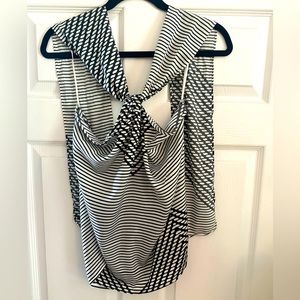 Banana Republic Tie Halter Top, Size M, Black & White